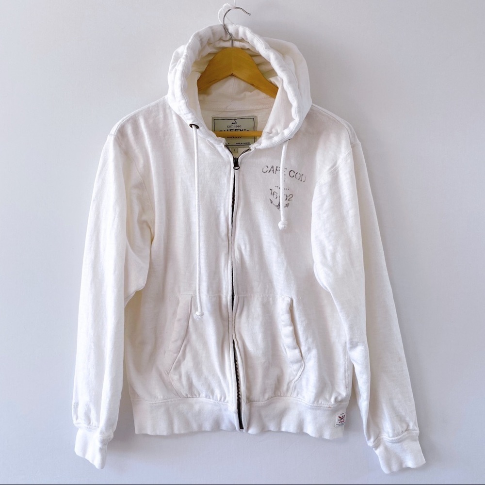 Cuffy’s “Cape Cod” White Cotton Zip Up Hoodie S